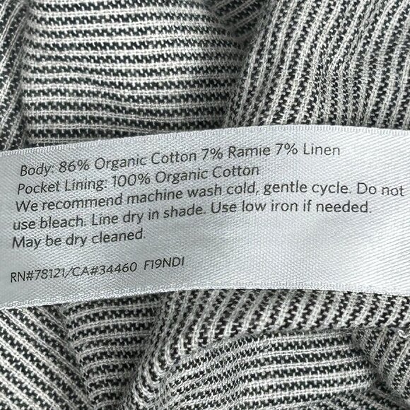 Eileen Fisher Pants PL Linen Organic Cotton Blend Taupe Micro Stripe Beachy Crop - Picture 5 of 11